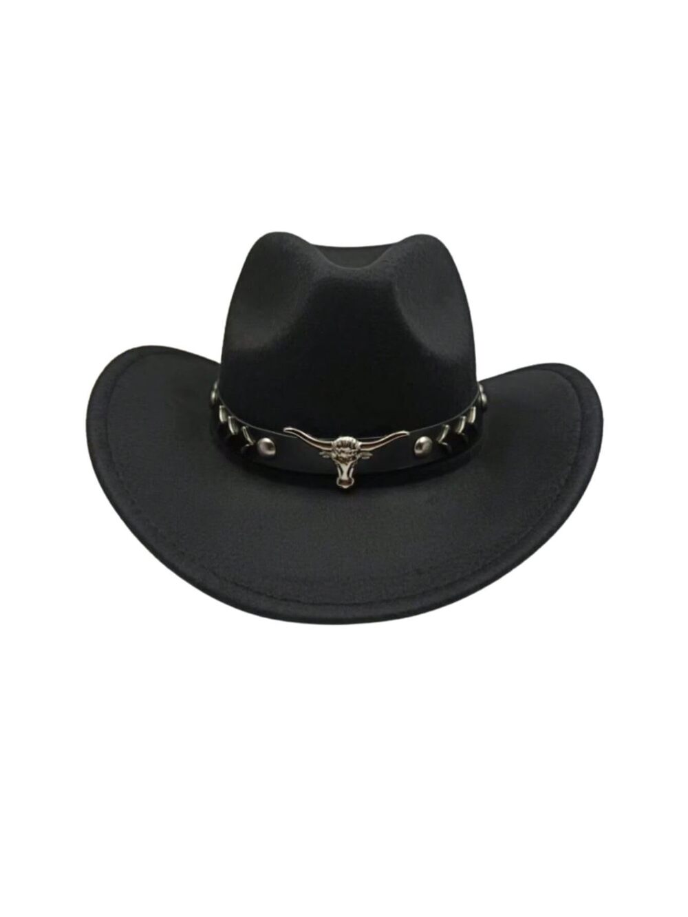 1686 Western Cowboy Hat Vintage Curve Brim Jazz Fedora Hat Black One-Size